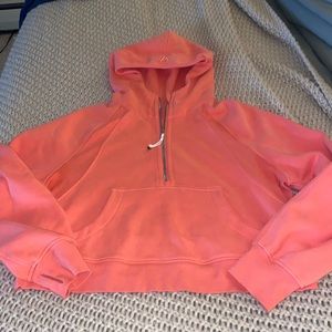 Raspberry cream scuba half zip M/L